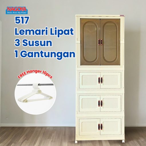 517 Lemari Lipat 3 Susun dengan Gantungan Baju - Gambar 2